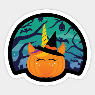 Pumpkin Unicorn Cute Sticker